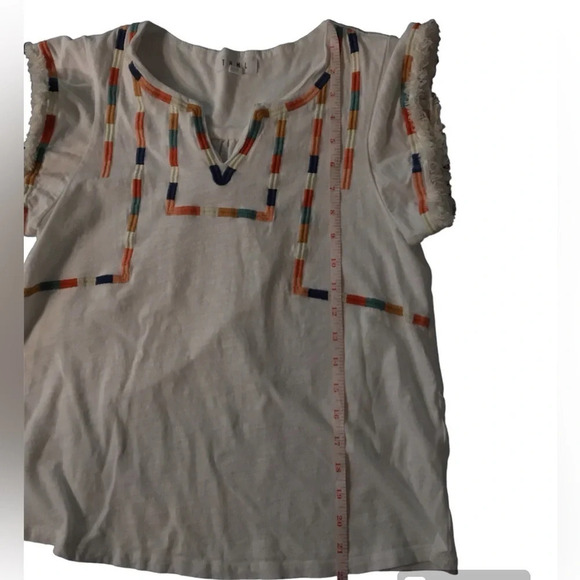 THML Embroidered Fringe Short Sleeve Top size S - Picture 6 of 11